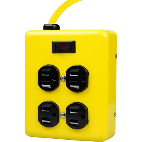 yellow metal power outlet box|yellow jacket metal power block.